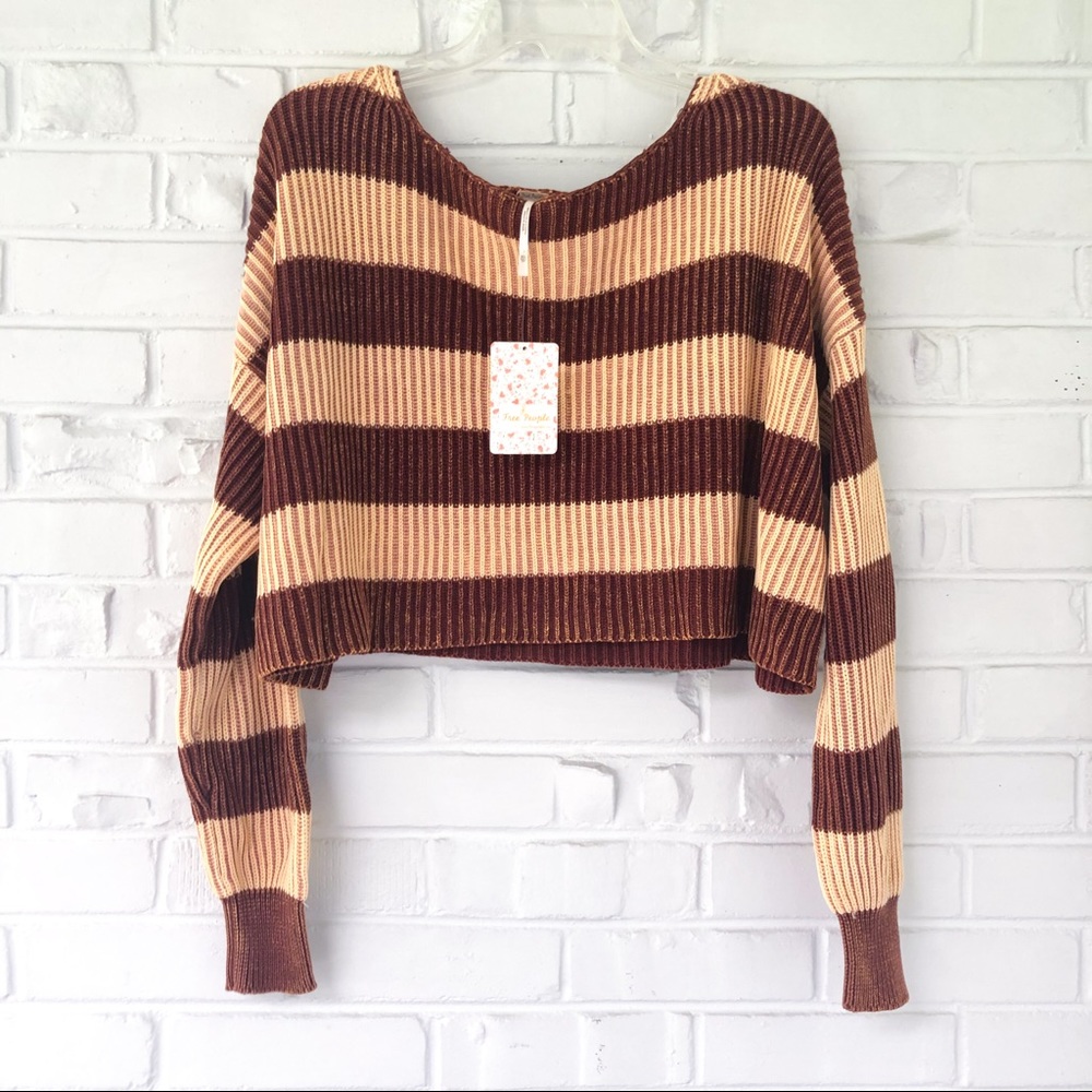 Free People Just My Stripe Sweater Rosemoon Combo - Picture 5 of 6